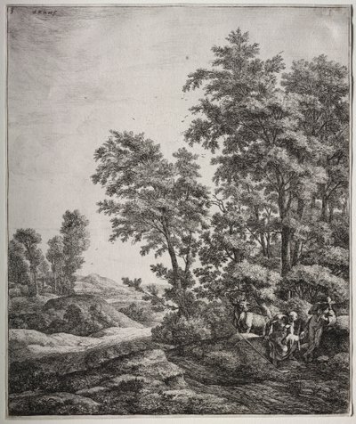 Zes grote staande landschappen met scènes uit Ovidius