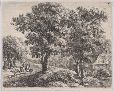 De herder en de molen, 17e eeuw door Anthonie Waterloo