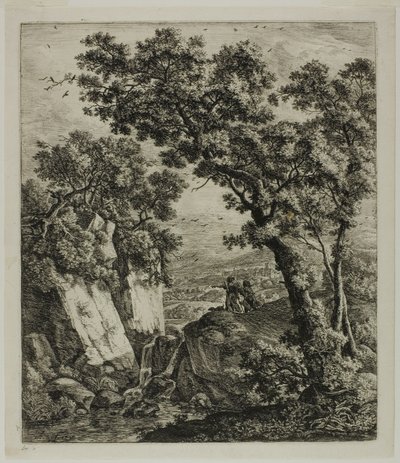 Tobias en de Engel, uit Zes Landschapsonderwerpen uit het Oude Testament door Anthonie Waterloo