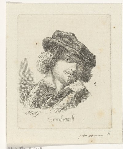 Portret van Rembrandt door Anthonie Willem Hendrik Nolthenius de Man