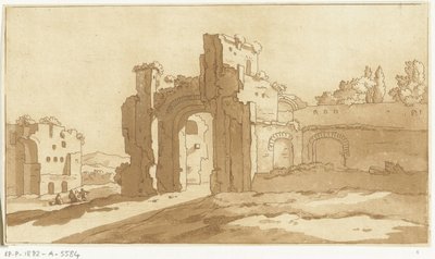 Ruïnes van de grote zaal van de Thermen van Caracalla, Rome door Anthonie van den Bos