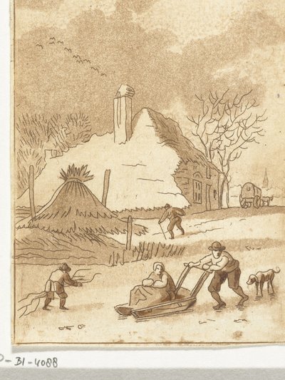 Winterlandschap met ijsvermaak door Anthonie van den Bos