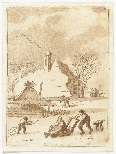 Winterlandschap met ijsvermaak door Anthonie van den Bos