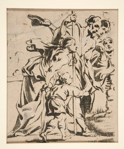 Beeldengroep (mogelijk het linkerdeel van een Aanbidding) door Anthonis Sallaert