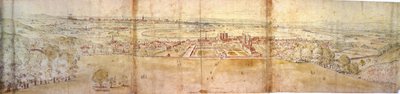 Greenwich Palace en Londen vanaf Greenwich Hill, c.1544 door Anthonis van den Wyngaerde