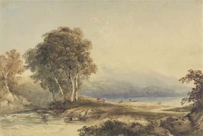 Bergachtig Landschap met Meer en Stroom door Anthony Vandyke Copley Fielding