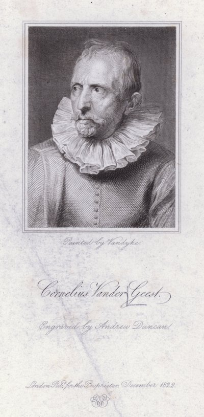 Cornelis van der Geest, Vlaamse kruidenhandelaar en kunstverzamelaar (gravure) door Anthony van (after) Dyck