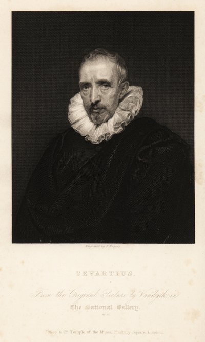Portret van John Gaspar Gevartius of Jan Caspar Gevaerts, jurist van Antwerpen en filoloog door Anthony van (after) Dyck