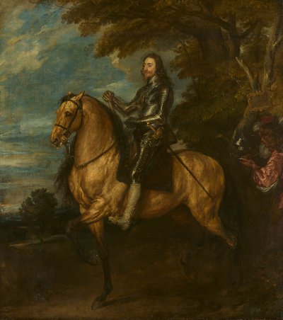 Charles I (1600-49) te paard door Anthony van Dyck