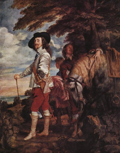 Charles I bij de jacht door Anthony van Dyck
