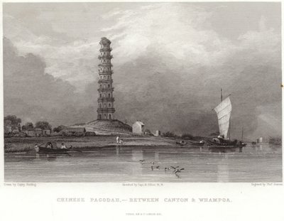 Chinese pagode tussen Canton en Whampoa door Anthony van Dyck