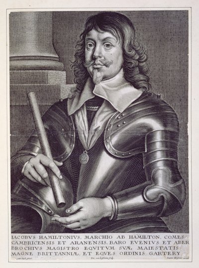 Portret van James Hamilton (1606-49) 1e hertog van Hamilton, gegraveerd door Joannes Meyssens door Anthony van Dyck