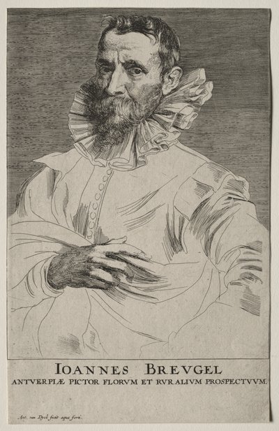 Portret van Jan Brueghel door Anthony van Dyck