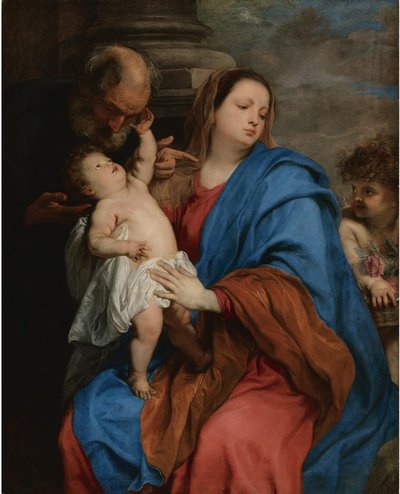 De Heilige Familie met een engel door Anthony van Dyck