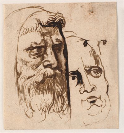 Twee mannenhoofden door Anthony van Dyck
