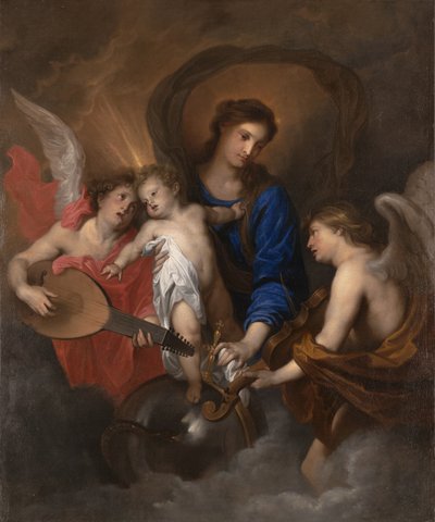 Maagd en Kind met Muziekmakende Engelen door Anthony van Dyck