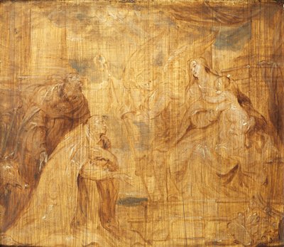 Maagd en Kind met een Bisschop Donor en Sint Antonius Abt, 1628-32 door Anthony van Dyck