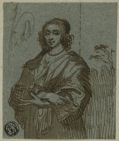 Vrouw Driekwart Lengte met Gekruiste Armen door Anthony van Dyck