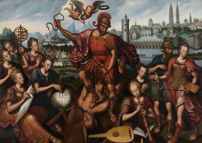 Mars, omringd door de kunsten en wetenschappen, overwint onwetendheid door Anthuenis (1536 1613) Claeissins or Claeissens