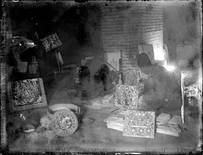 Tegelmakers in hun werkplaats, ca.1880-1930 door Antoin Sevruguin