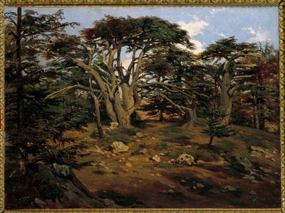 De oude ceders op de berg Libanon bij Boumana door Antoine Alphonse Montfort