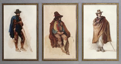 Drie soorten Ciociari herders door Antoine Auguste Ernest Herbert or Hebert