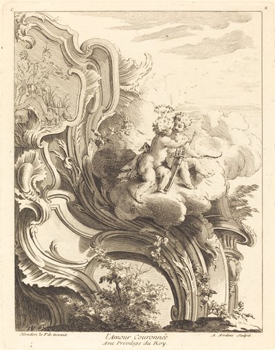 De gekroonde liefde door Antoine Aveline after Jean Mondon