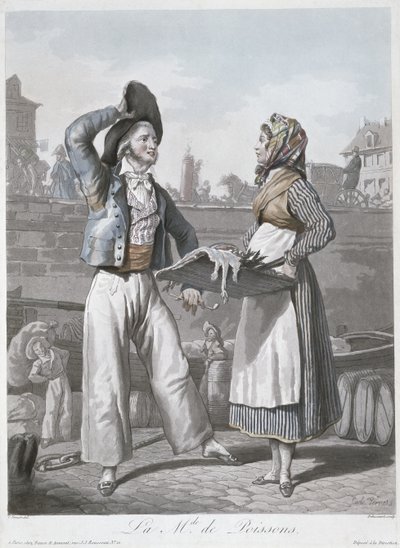De Visverkoper door Antoine Charles Horace Vernet