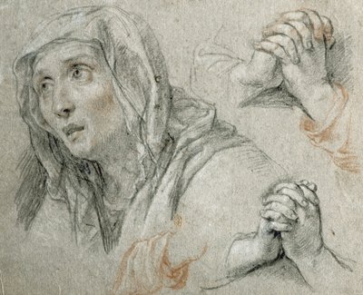 Studies voor de figuur van de Maagd door Antoine Coypel