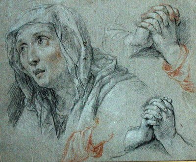 Studies voor de Figuur van de Maagd, ca. 1700 door Antoine Coypel
