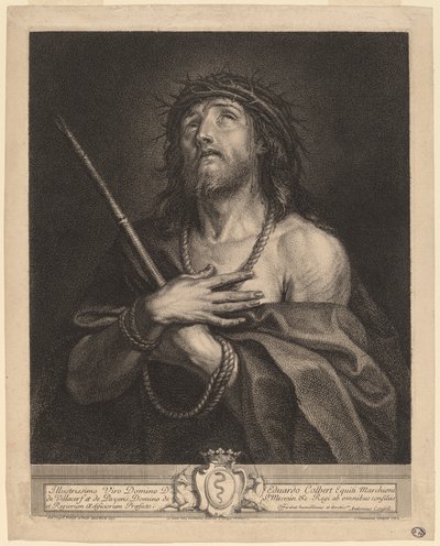 Christus als Man van Smarten door Antoine Coypel, finished in engraving by Charles Simonneau