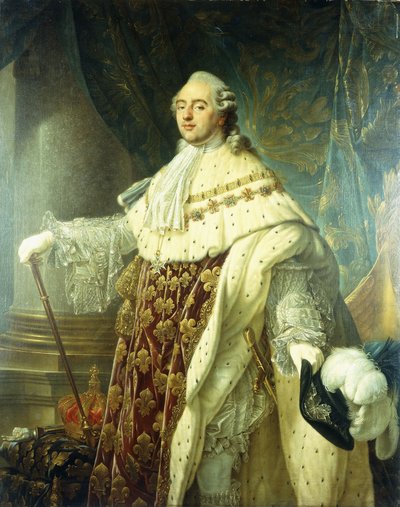 Portret van Lodewijk XV in staatskleding door Antoine François Callet