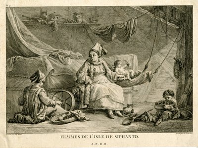 Vrouwen van het eiland Siphanto, naar Jean-Baptiste Hilair (1753-1822) door Antoine Jean Duclos