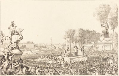 Dag van 16 oktober 1793, de dood van Marie-Antoinette door Antoine Jean Duclos after Charles Monnet
