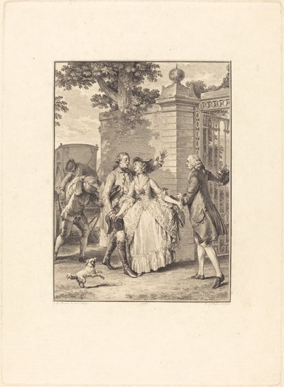 Het Vertrouwen van de Schone Zielen door Antoine Jean Duclos after Jean Michel Moreau