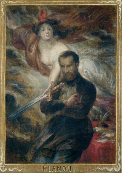 Auguste Blanqui, journalist en revolutionair, lid van de Commune van 1871 ... (schilderij op doek) door Antoine Joseph Wiertz