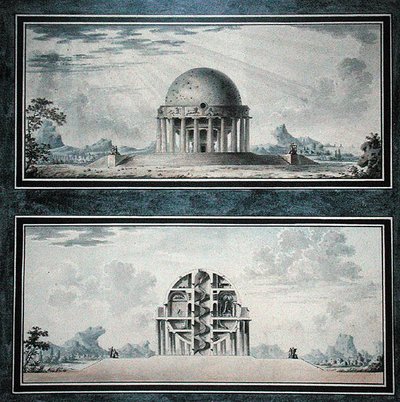 Ontwerp voor een huis voor een kosmopoliet, 1783 (detail) door Antoine Laurent Thomas Vaudoyer