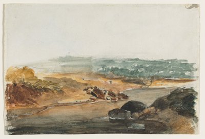 Landschap (recto) door Antoine Louis Barye