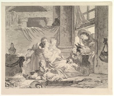 De familie van de boer door Antoine Louis Romanet