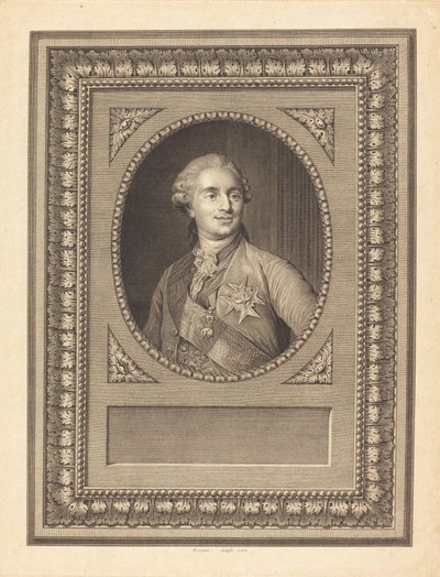 Lodewijk XVI, koning van Frankrijk door Antoine Louis Romanet after Joseph Siffred Duplessis
