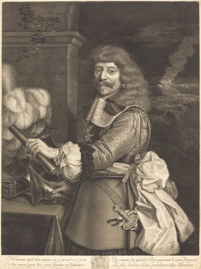 Henri de Lorraine door Antoine Masson after Nicolas Mignard