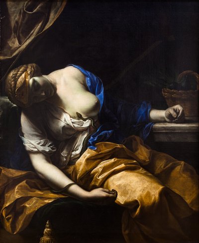 De dood van Cleopatra (olieverf op doek) door Antoine Rivalz