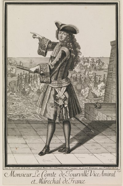 Monsieur Le Comte de Tourville Vice-Admiral en Maarschalk van Frankrijk door Antoine Trouvain