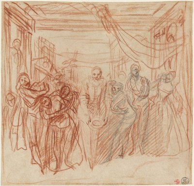 Italiaanse Komieken Nemen hun Buigingen door Antoine Watteau