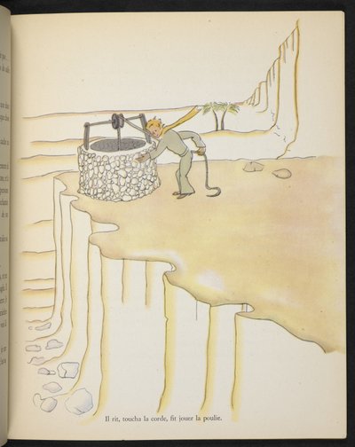 De kleine prins bij de put, illustratie uit 