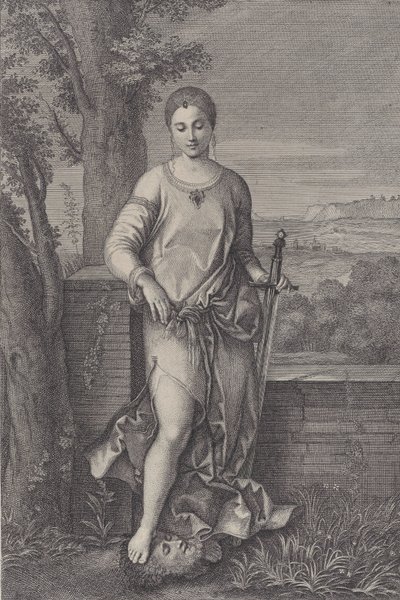 Judith staand met haar voet op het hoofd van Holofernes, ca. 1729 door Antoinette Larcher