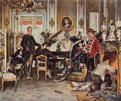 In de verzamelplaats buiten Parijs door Anton Alexander von (after) Werner