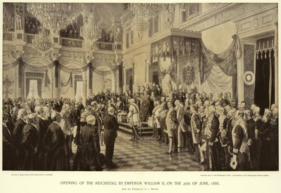 Opening van de Rijksdag door Keizer Wilhelm II door Anton Alexander von Werner