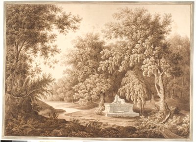 Park met een grafmonument door Anton Carl Dusch