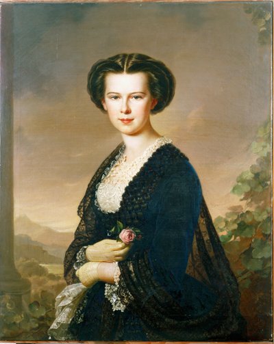 Keizerin Elisabeth Sisi, geboren Prinses in Beieren, echtgenote van Keizer Franz Josef van Oostenrijk-Hongarije ... door Anton Einsle